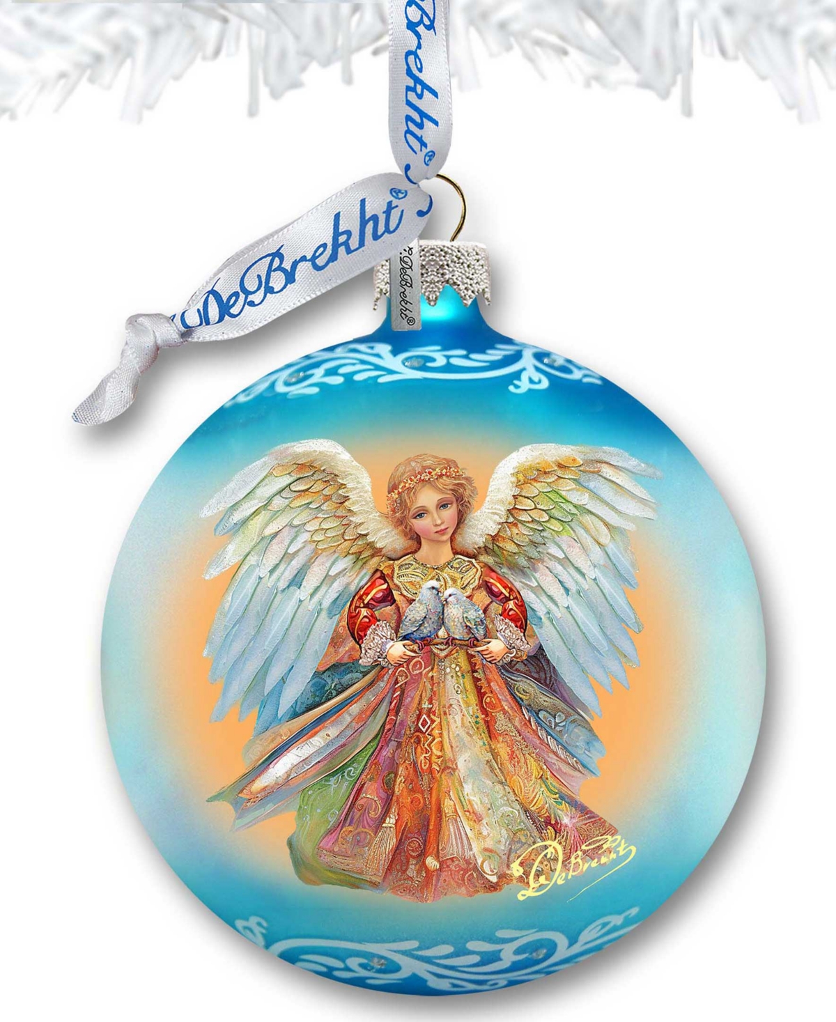 Designocracy Angel Ball Mercury Glass Christmas Ornaments G. Debrekht In Multi Color
