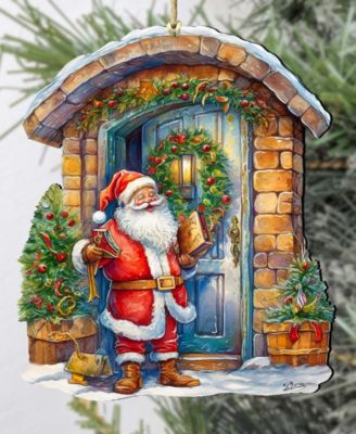 Joyful Moments at the Doorstep Christmas Wooden Ornaments G. DeBrekht