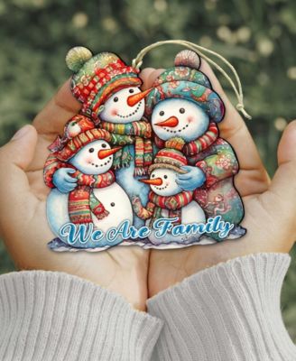 Snowmen Family Christmas Wooden Ornaments Holiday Decor G. DeBrekht