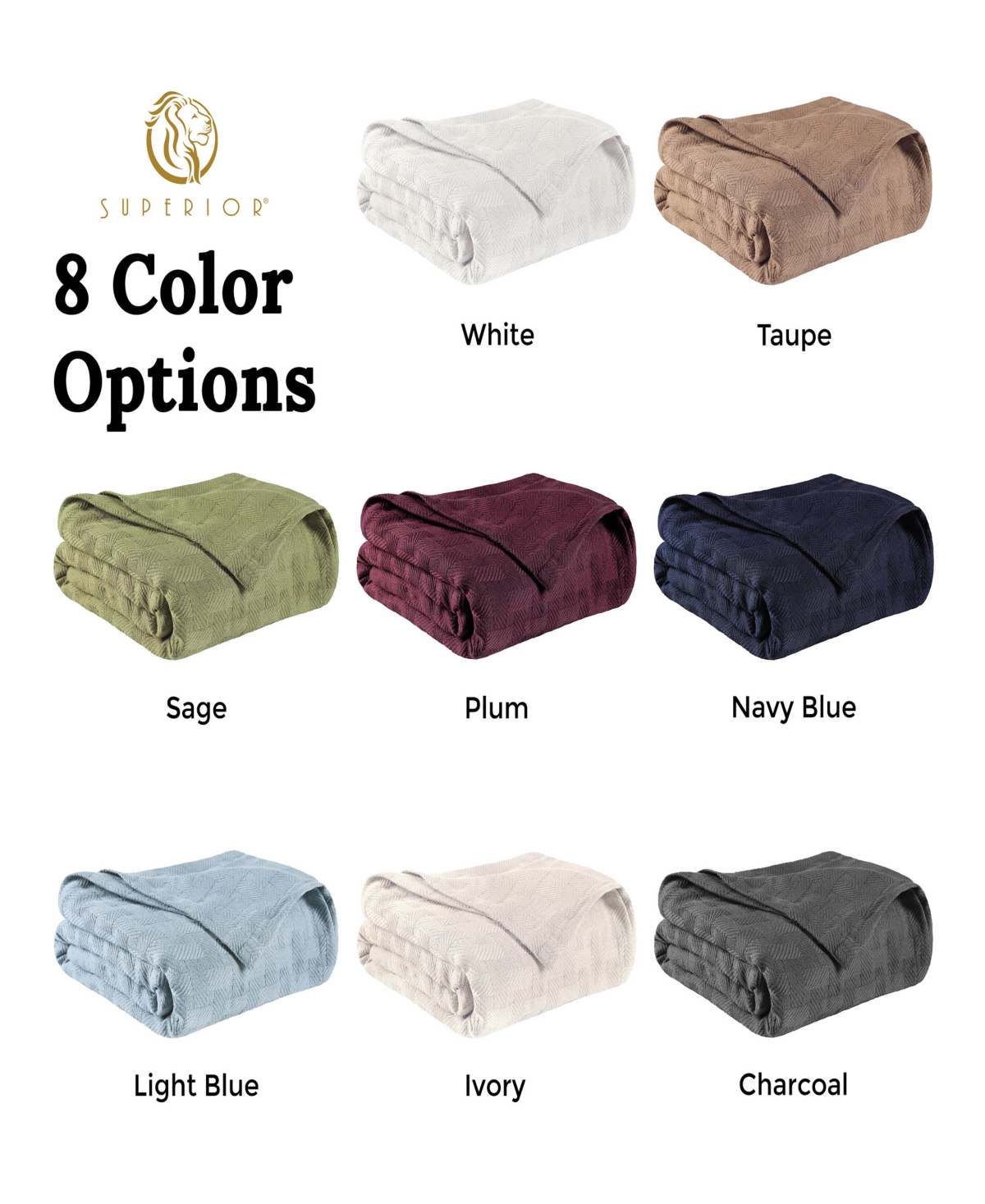 Superior Basket Weave All Season Cotton Blanket,