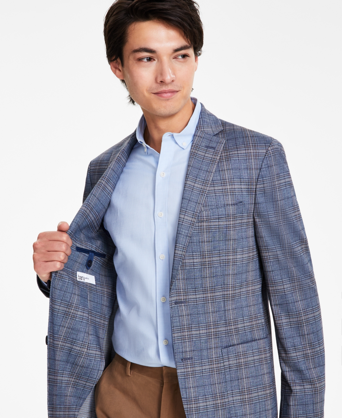 Bar Iii Men's Plaid Knit Slim-Fit Sport Coat, Created for Macy's