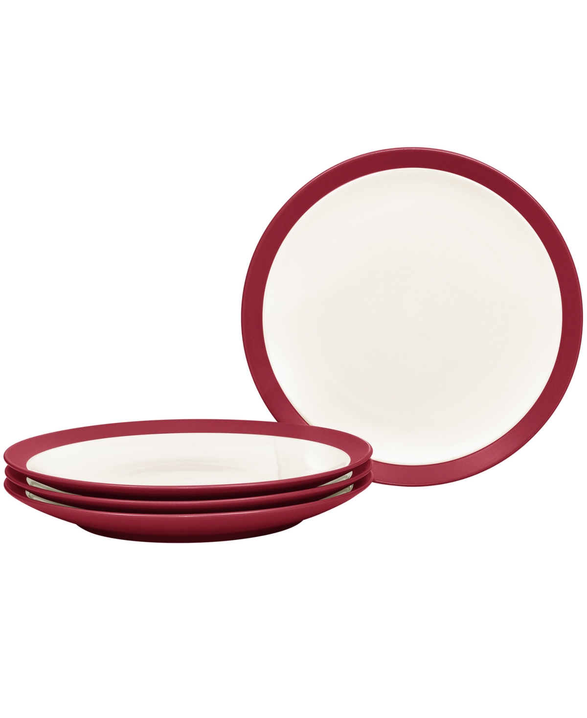 Noritake Colorwave Curve Set Of 4 Dinner Plate 11" In Raspberry