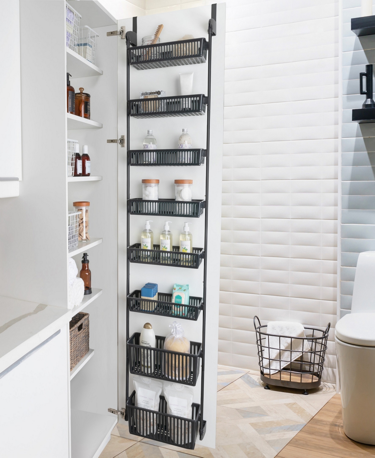 Shop Smart Design 8-tier Over-the-door Hanging Pantry Organizer In All Black