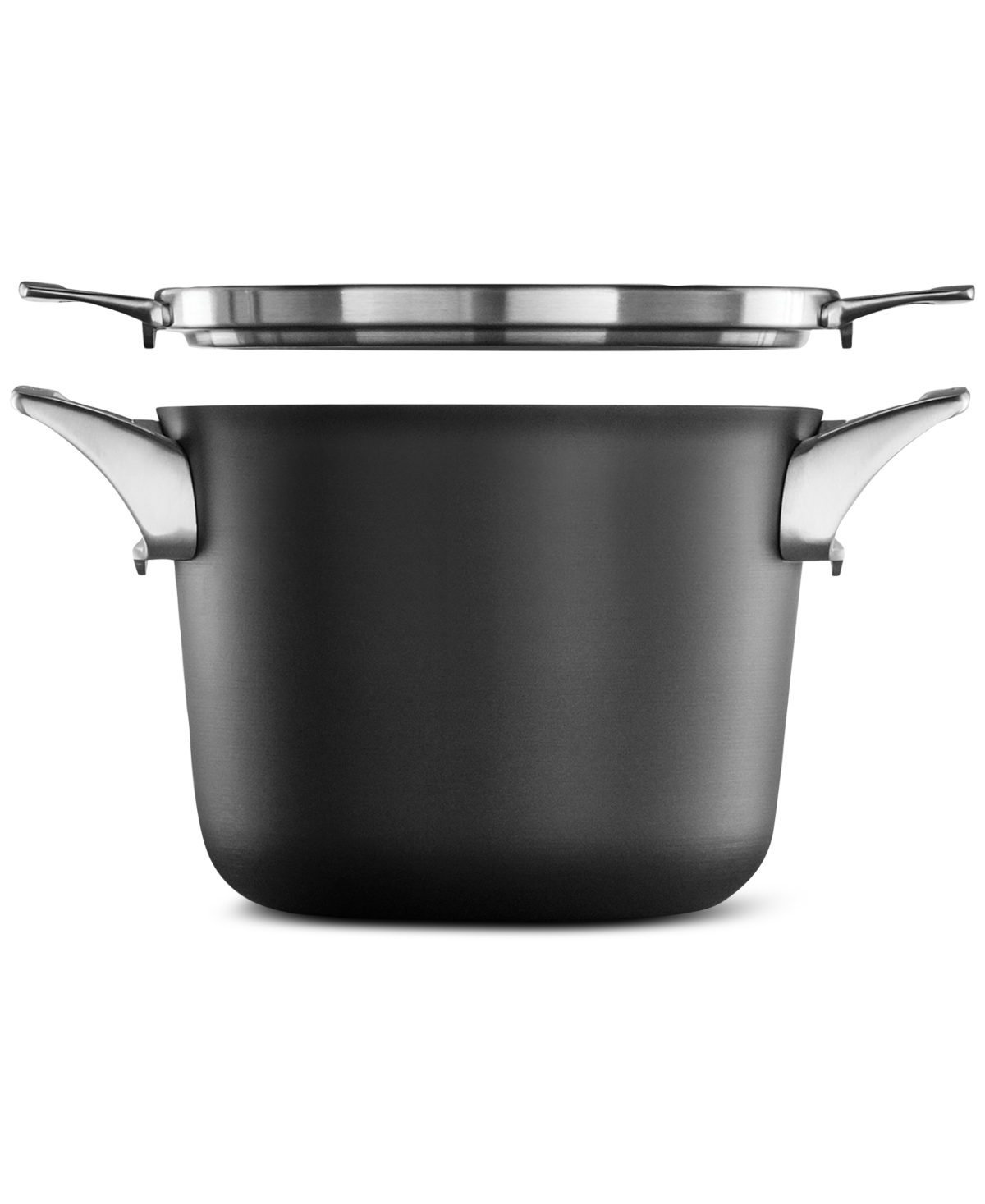 Calphalon Premier Space-saving Hard-anodized Nonstick 4.5-qt. Soup Pot & Lid In Black
