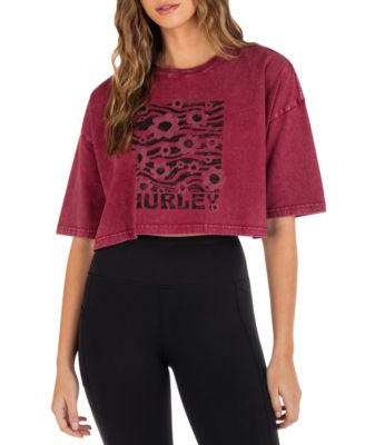 Hurley - Juniors' Playa Sol Cotton Cropped Graphic T-Shirt