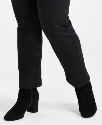 Plus Size High-Rise Straight-Leg Jeans, Exclusively at Macy's