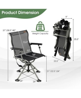 360 Degree Silent Swivel Hunting Chair w/ All-terrain Feet Pads Support 400 LBS