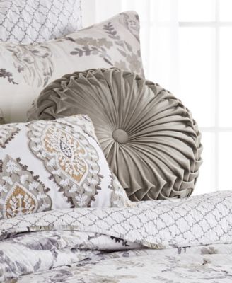 Pisa Pleated Button TuftedDecorative Pillow, 16" Round