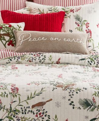 Winterberry Forest Peace On Earth Decorative Pillow, 12" x 24"
