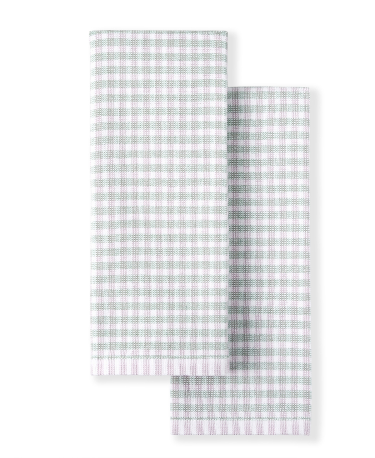 Check Dual Purpose Kitchen Towel Set 2-Pack Set, 16" x 28" - Green
