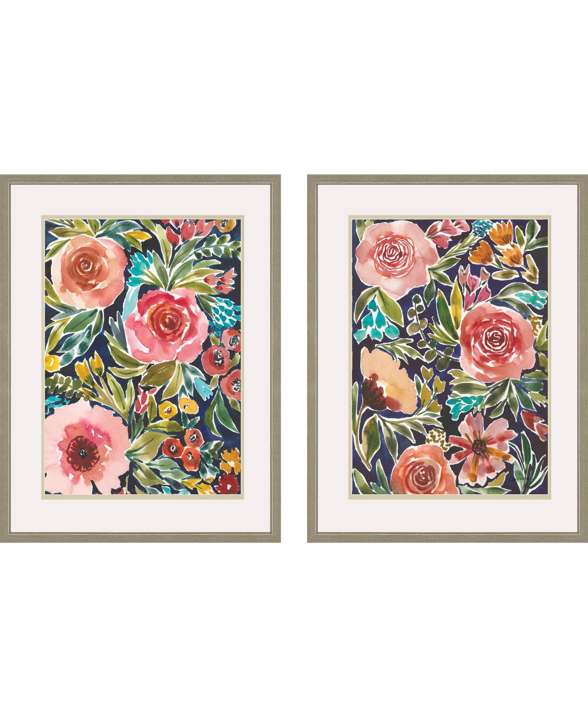 Paragon Picture Gallery Flower Patch Framed Art, Set Of 2 In Multi