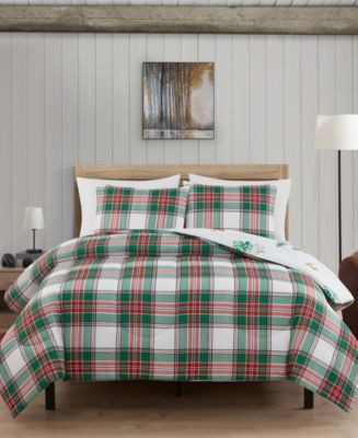 Keeco Holiday Deer Reversible 3-Piece Comforter Set, Created for Macy's ...