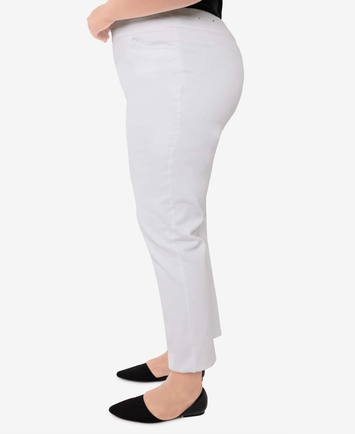 Alfred Dunner Plus Size Super Stretch Mid-rise Short Length Denim Pants In White