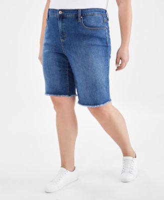 【Raucohouse】Alan raw edge bermuda denim pants Raucohouse】Alan raw edge bermuda denim pants (Raucohouse