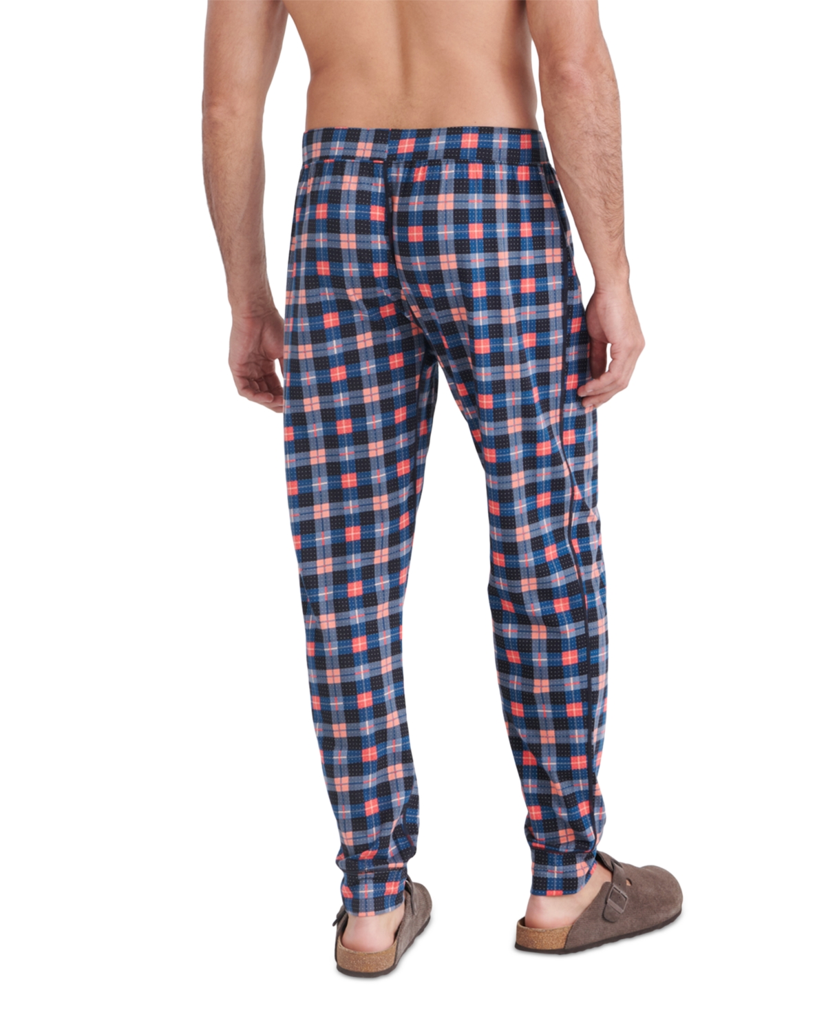 Saxx Men's DropTemp Cooling Relaxed Fit Sleep Pants - Catnap Plaid- Black