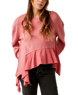 Free People - Women's Vada Waffle-Knit Long-Sleeve Thermal Top