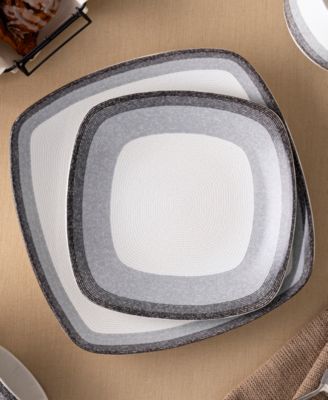 Colorscapes Layers Square Dinner Plate Set of 4, 10.75"