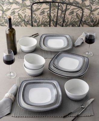 Colorscapes Layers Square Dinner Plate Set of 4, 10.75"