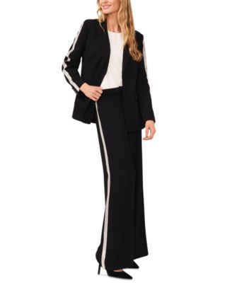 CeCe Women's Rhinestone Trim Wide-Leg Pants 