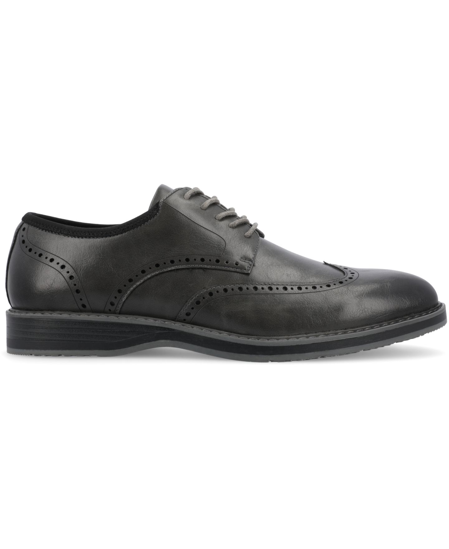 Мужские туфли Vance Co. Ozzy Wingtip Tru Comfort Foam Hybrid Dress Shoes, цвет: Угольный — фото 2