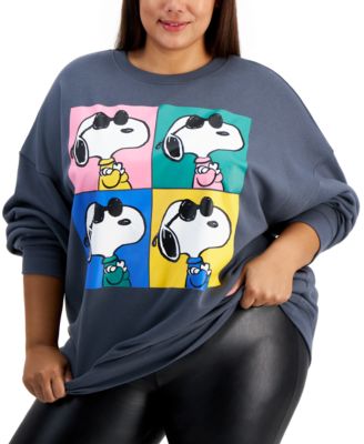 Grayson Threads The Label Trendy Plus Size Snoopy Grid Graphic Sweatshirt Macy s