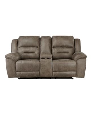 White Label Berenson 81" Double Reclining Love Seat with Center Console