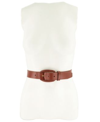 Women's 35mm Wrapped Buckle Leather Belt