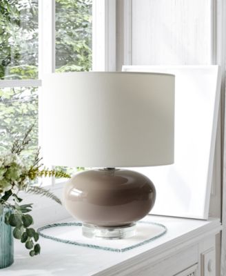 15.25" Modern Overload Glass Bedside Table Lamp with White Fabric Shade