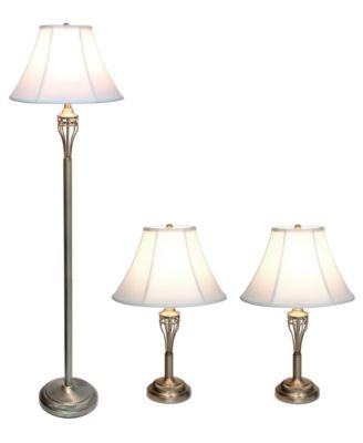 Lalia Home Roma Classic 3 Piece Metal Lamp Set