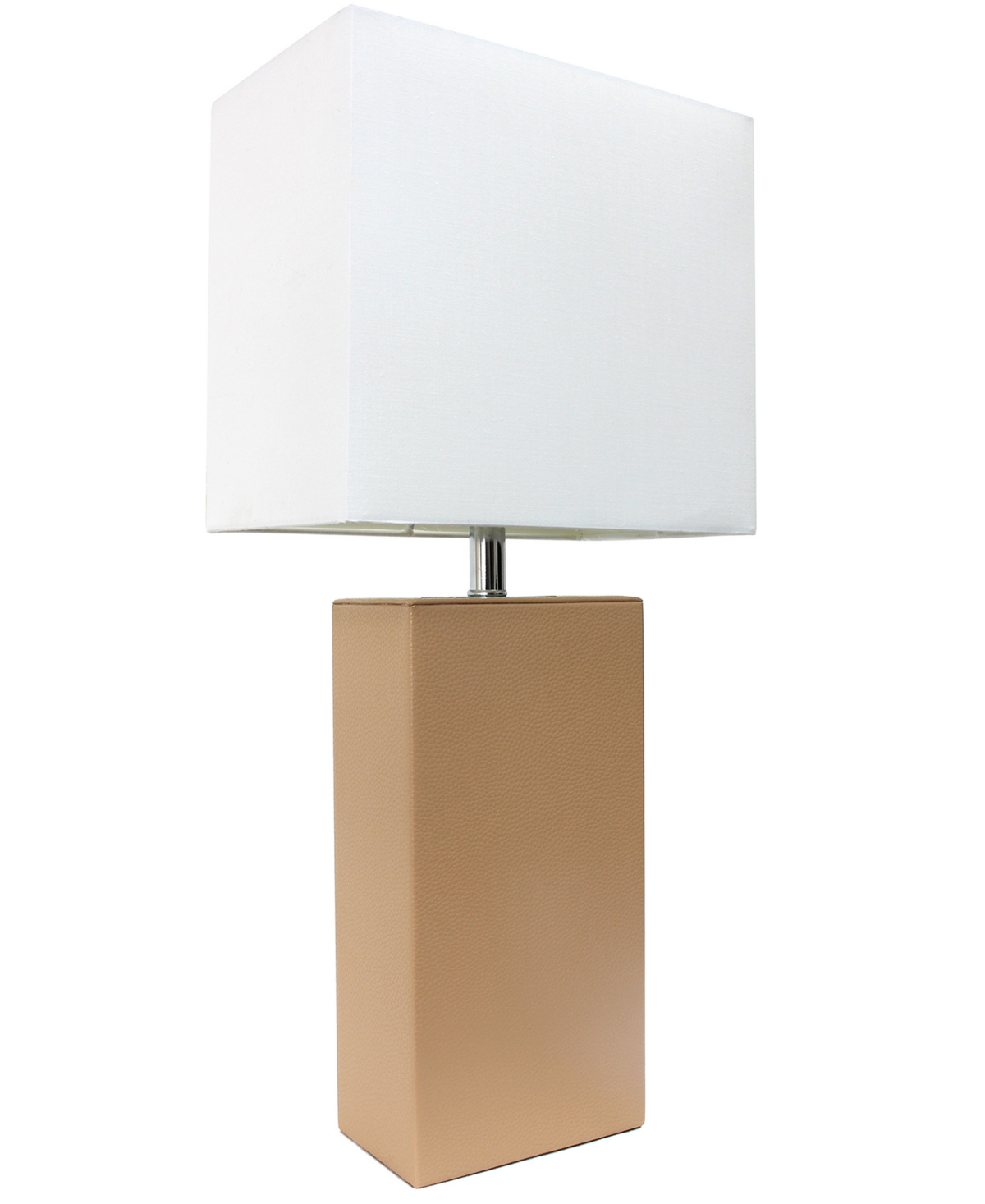 Shop All The Rages Lalia Home Lexington 21" Leather Base Modern Home Decor Bedside Table Lamp With White Rectangular Fa In Beige