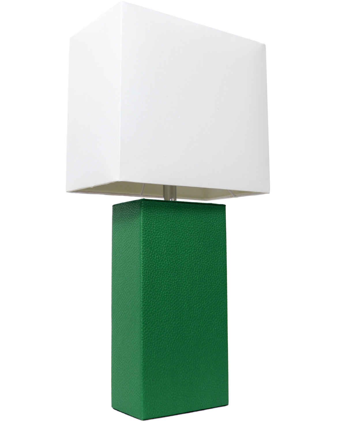 All The Rages Lalia Home Lexington 21" Faux Leather Base Table Lamp In Green