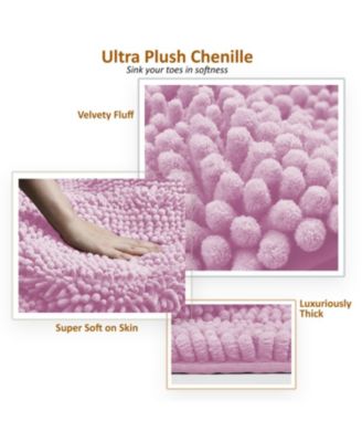 Ultra Soft Non Slip Chenille Bath Rug - Large 44"x26"
