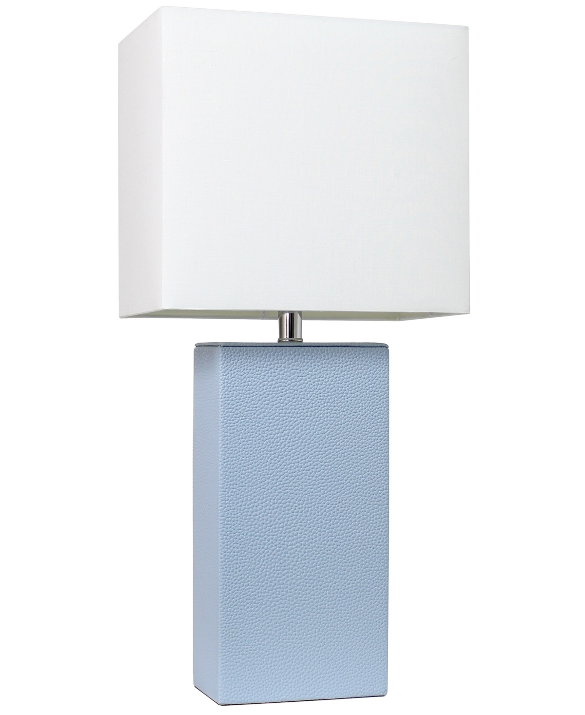 All The Rages Lalia Home Lexington 21" Faux Leather Base Table Lamp In Periwinkle