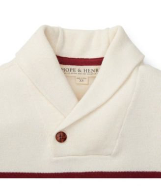 Boys Organic Long Sleeve Striped Shawl Collar Sweater