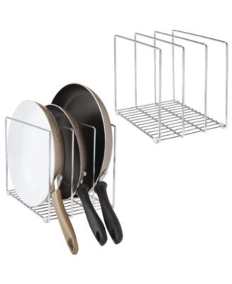 mDesign Tall Steel Storage Tray Organizer Rack for Kitchen Cabinet - 2 ...