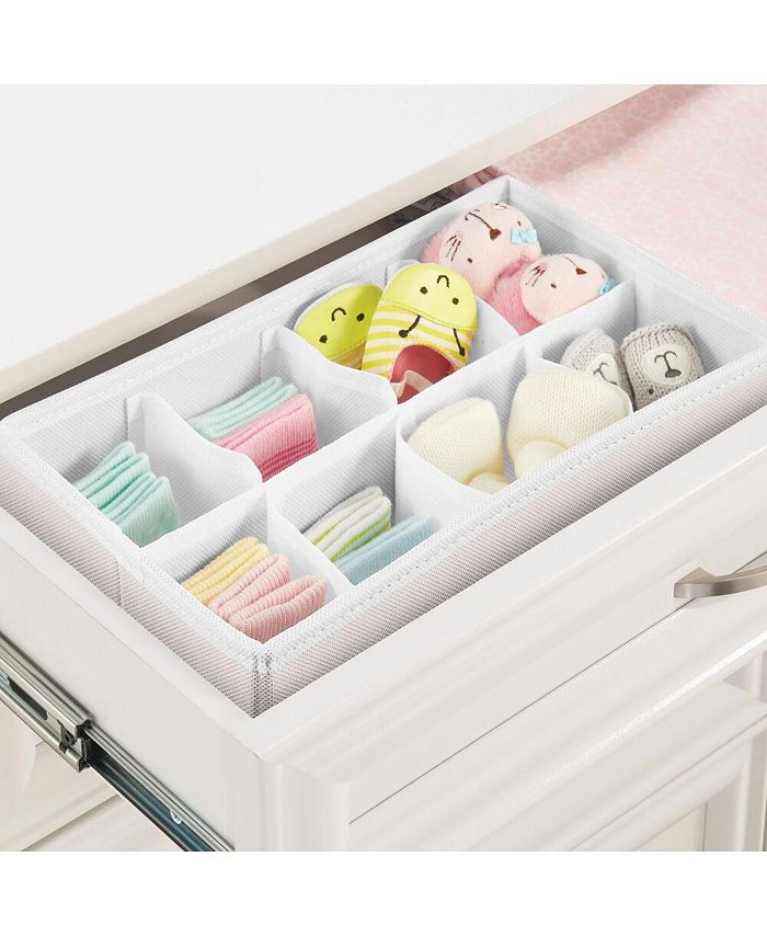 mDesign Fabric 8Section Baby Nursery Drawer Organizer Bins, 3 Pack
