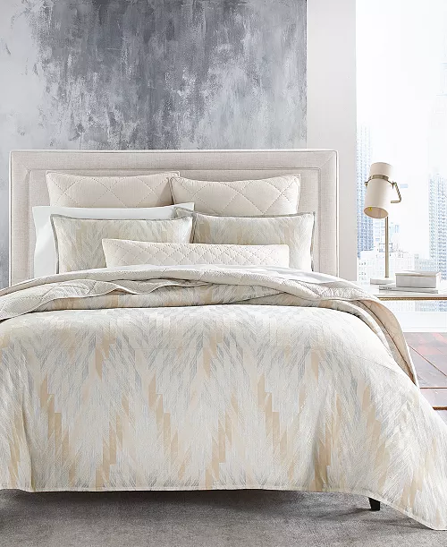 Hotel Collection Textured Chevron Comforter Sets.