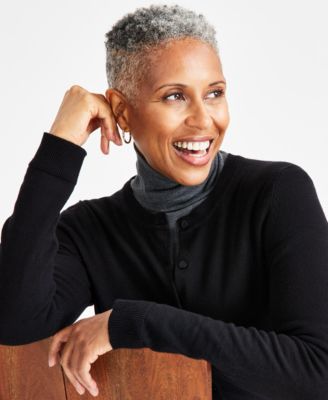 Petite Crewneck Cardigan, Macy's Exclusive