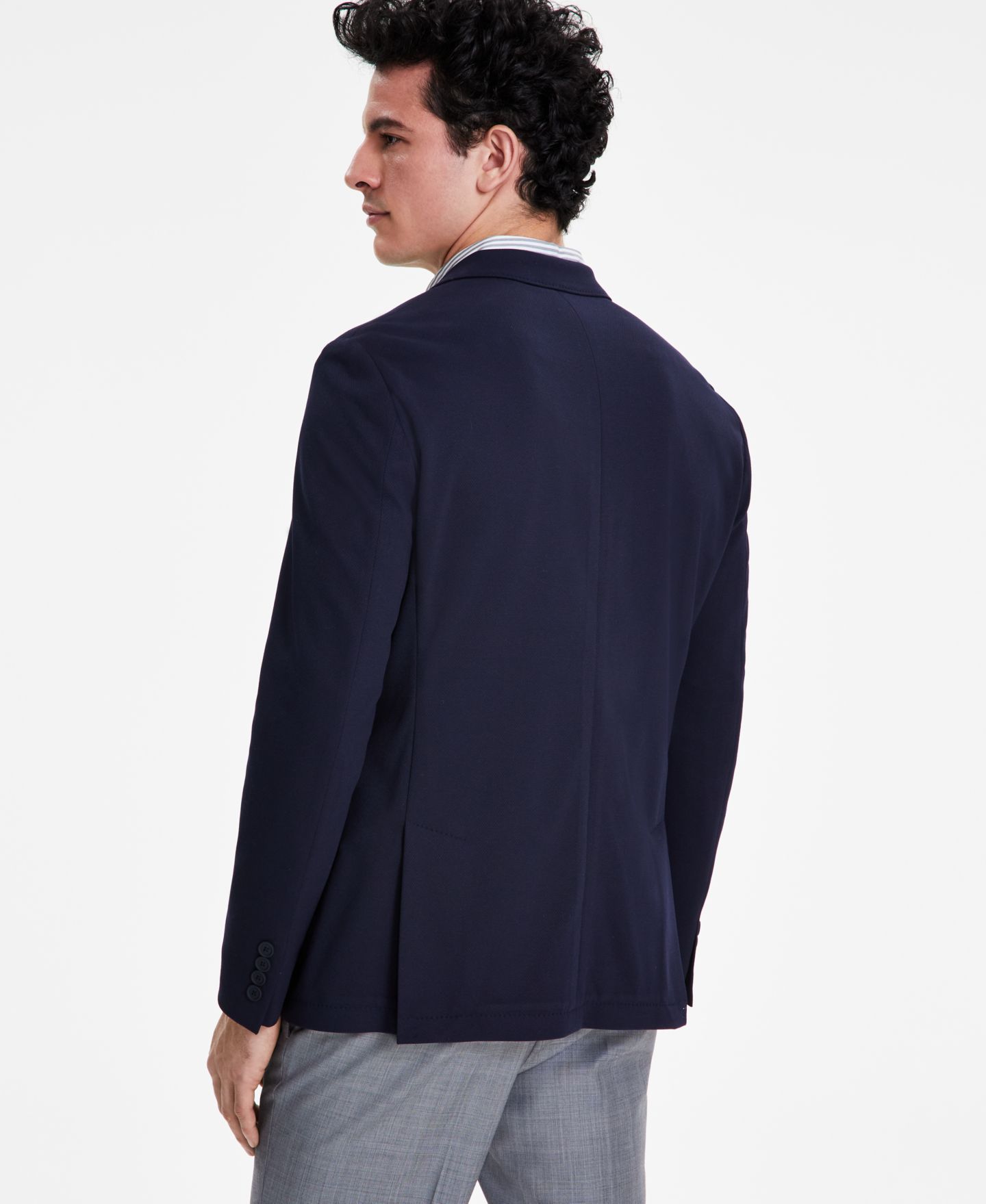 Мужской пиджак Calvin Klein Slim-Fit Knit Blazer, цвет: Тёмно-синий — фото 2