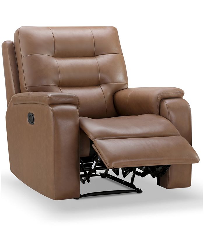 Abbyson Living Waylen 36.3" TopGrain Leather Manual Recliner Macy's
