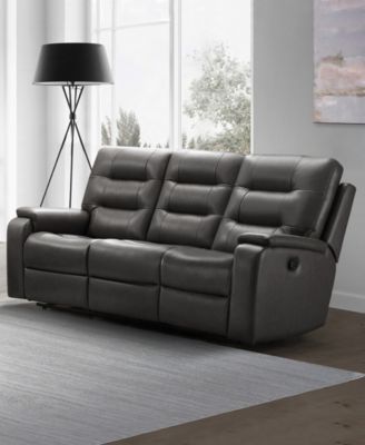 Waylen 81.5" Top-Grain Leather Manual Reclining Sofa
