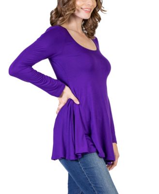 Women's Long Sleeve Swing Style Flare Tunic Top