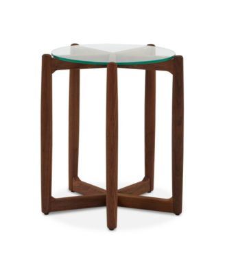 Hetta 19.69" Walnut Round Side Table
