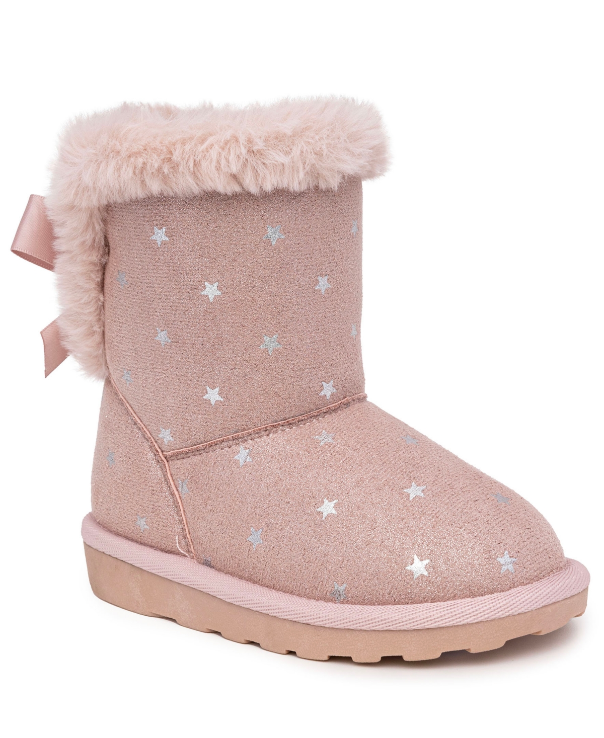 Sugar Toddler Girls Coca Star Detail Cozy Pull-on Boots In Pink With Stars