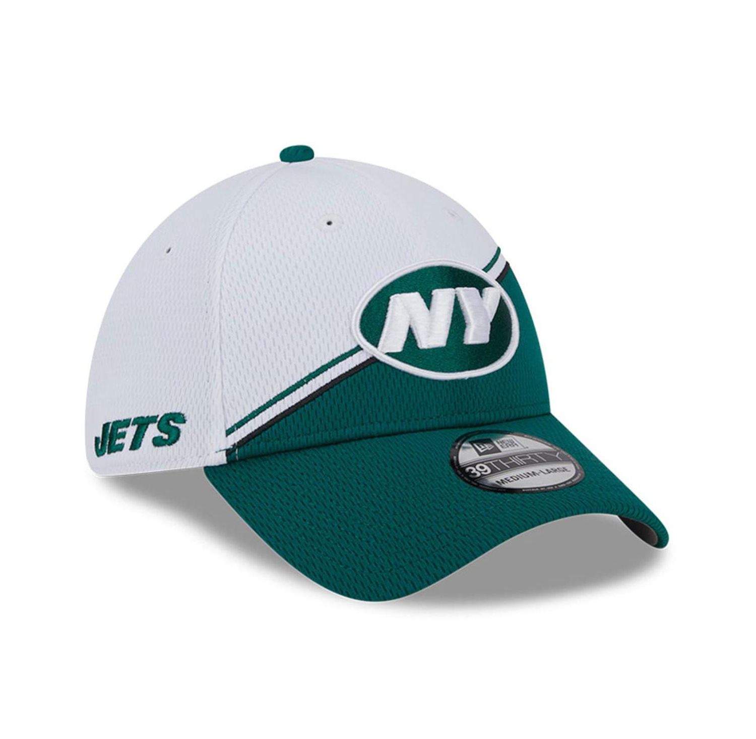 Men's White, Green New York Jets 2023 NFL Sideline 39THIRTY Flex Hat