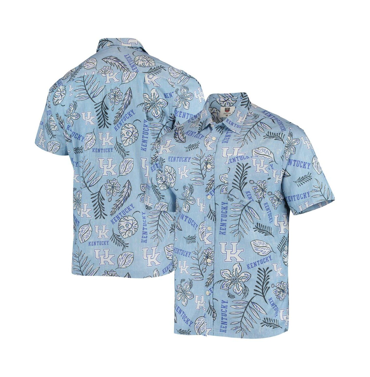 Мужская рубашка Wes & Willy Light Blue Kentucky Wildcats Vintage-Like Floral Button-Up — фото 1