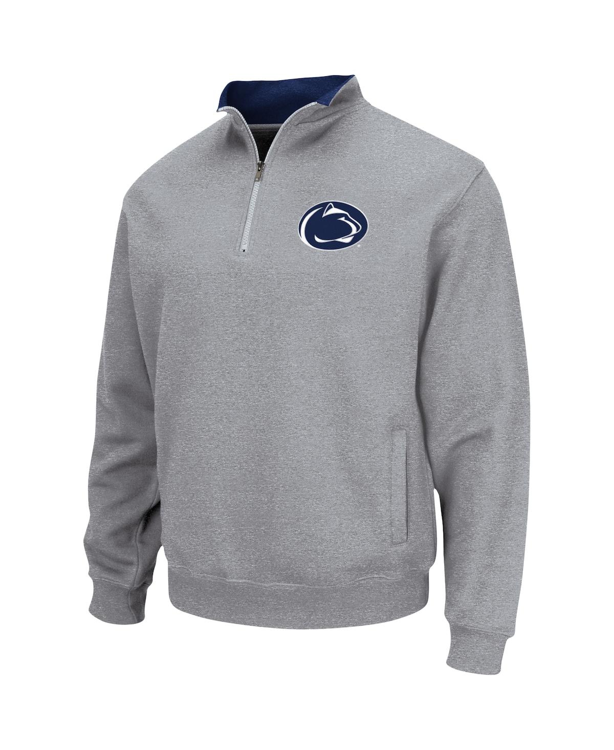 Colosseum Men's Heather Gray Penn State Nittany Lions Tortugas Team Logo Quarter-zip Jacket In Heathered Gray