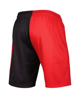 Men's Black, Red Portland Trail Blazers Hardwood Classics 1996 Split Swingman Shorts