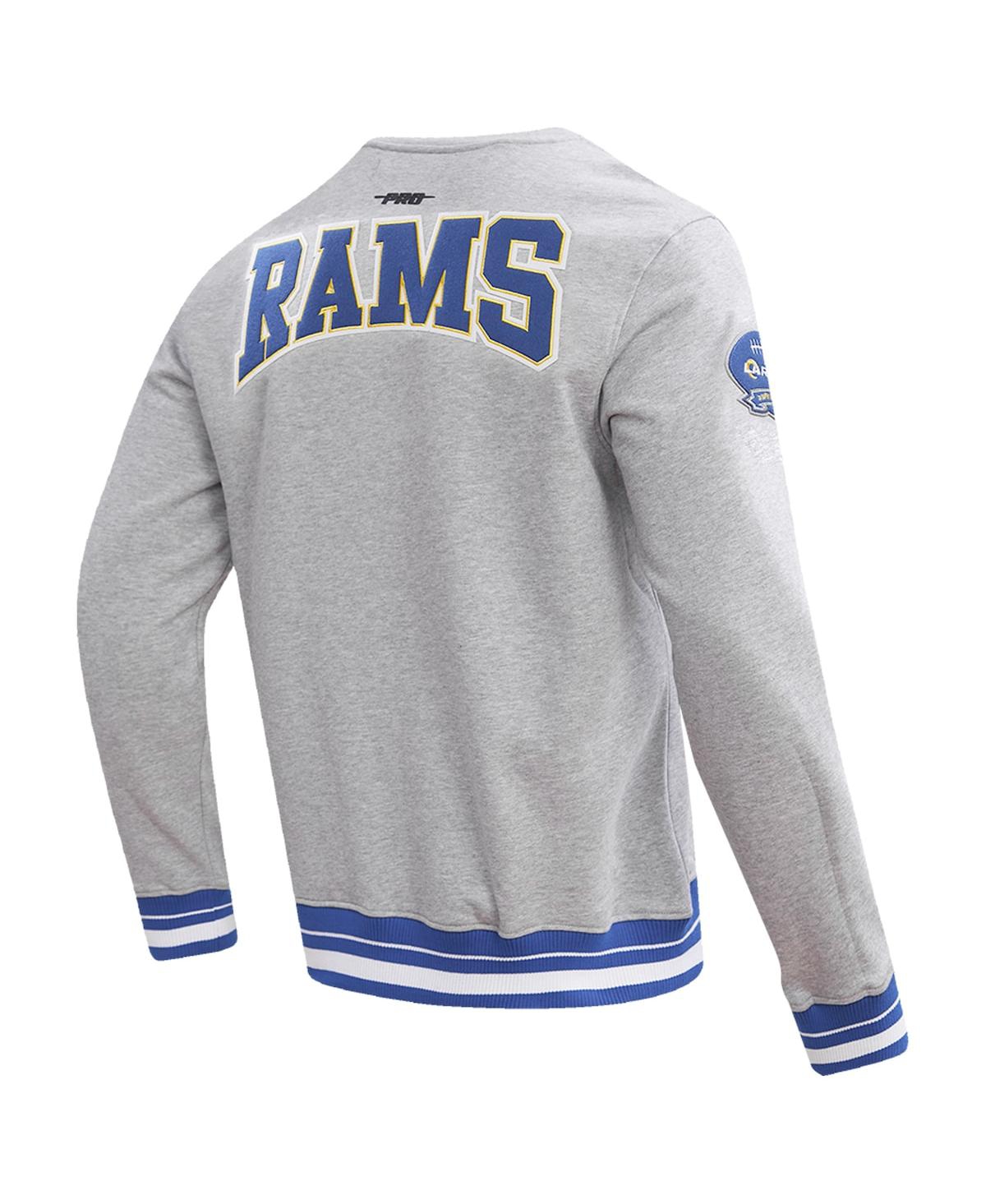 Shop Pro Standard Men's  Heather Gray Los Angeles Rams Crest Emblem Pullover Sweatshirt