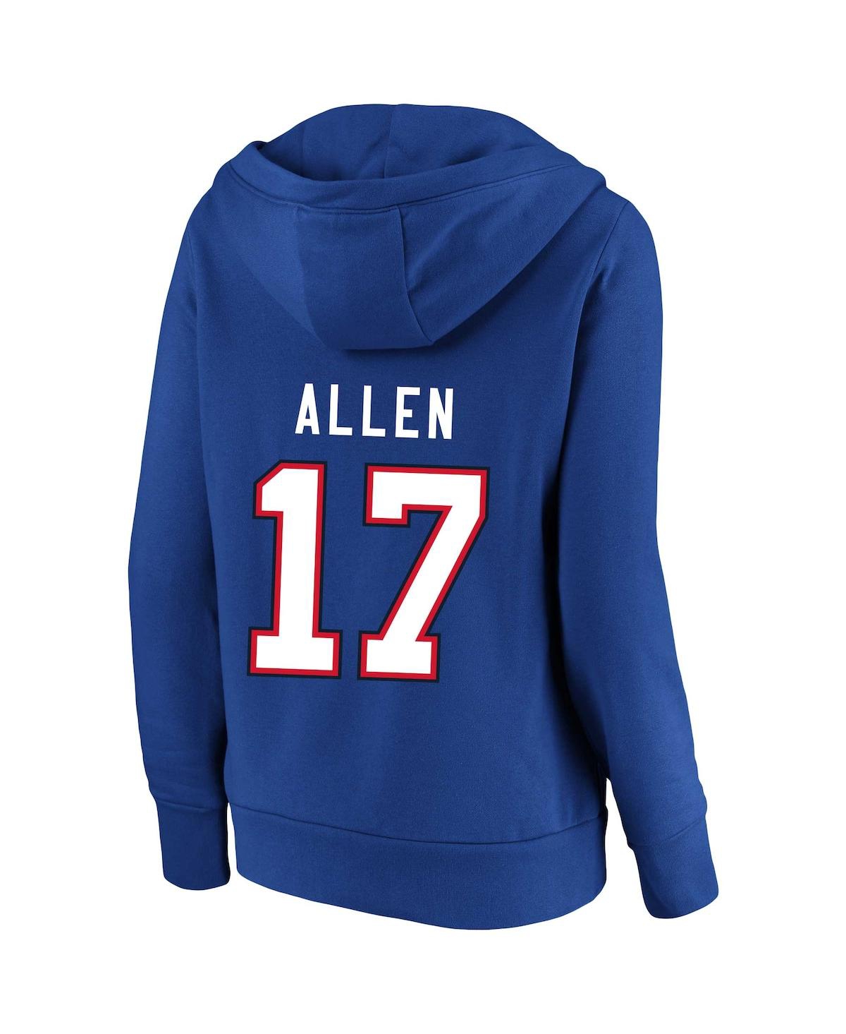 Women's Profile Josh AllenBuffalo Bills Plus Size Player Name and Number Pullover Hoodie - Royal